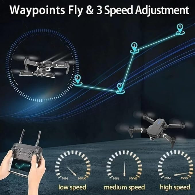 E99 Foldable Drone with 8K Dual Camera, Obstacle Avoidance, Altitude Hold, One-Key Takeoff, WiFi FPV – Ideal for Beginners & Kids