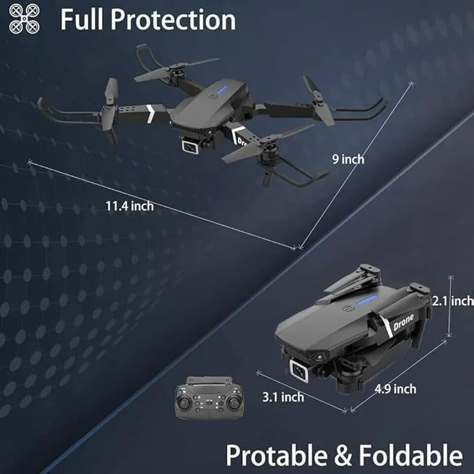 E99 Foldable Drone with 8K Dual Camera, Obstacle Avoidance, Altitude Hold, One-Key Takeoff, WiFi FPV – Ideal for Beginners & Kids