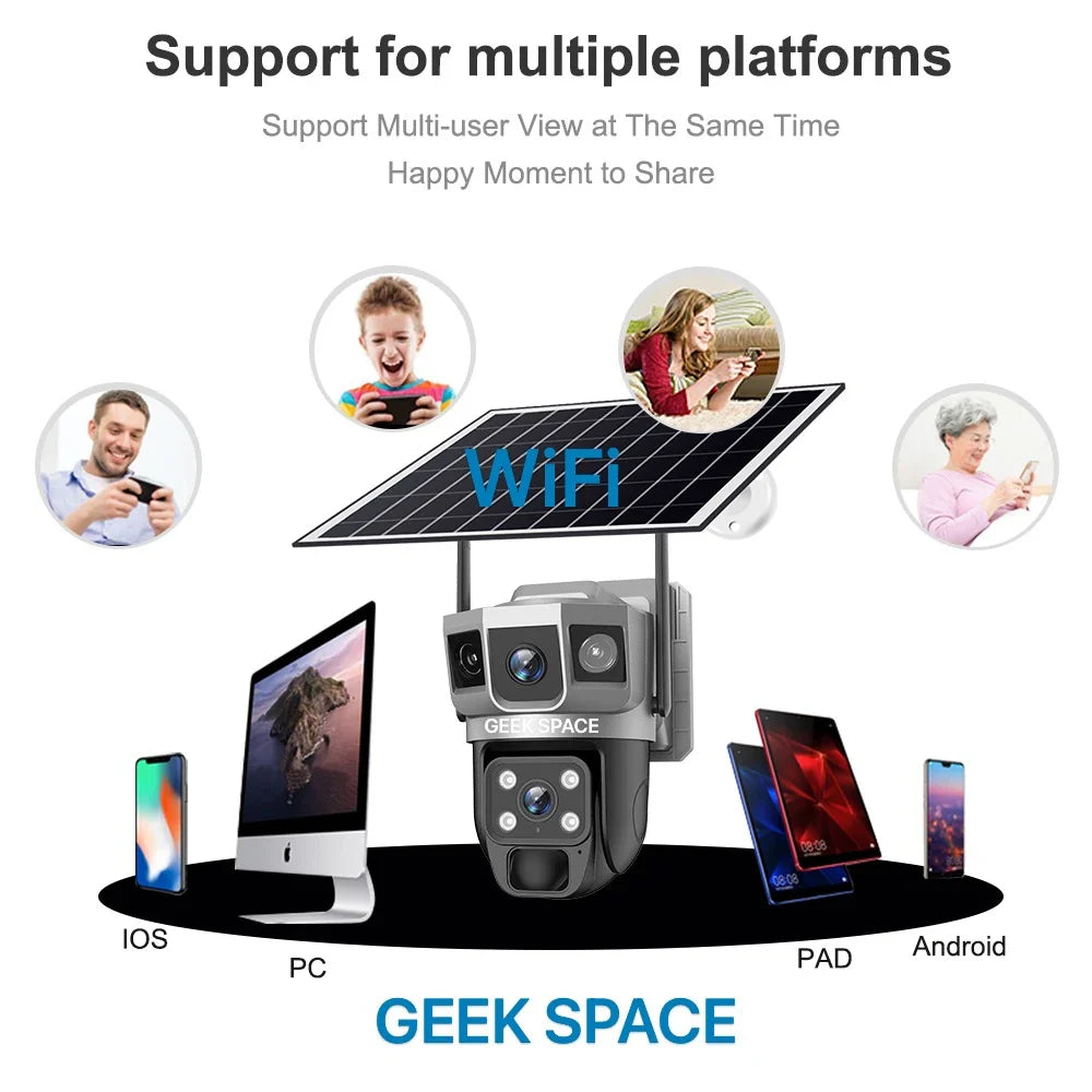AH - GEEK SPACE Solar Powered WiFi Security Camera (Model: AH-VTS02-WIFI-CAM)