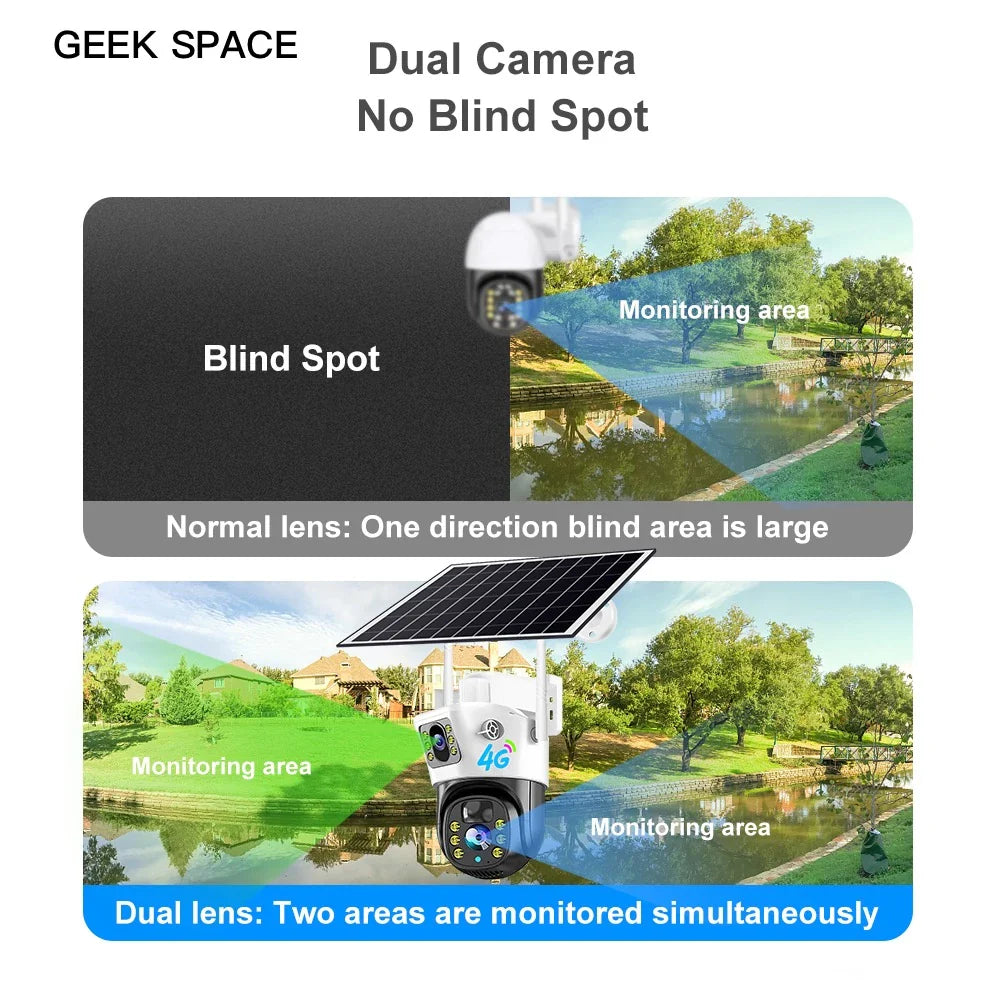 AH - Geek Space VCS09-4G Solar 4G Outdoor Security Camera with IP66 Waterproof Rating