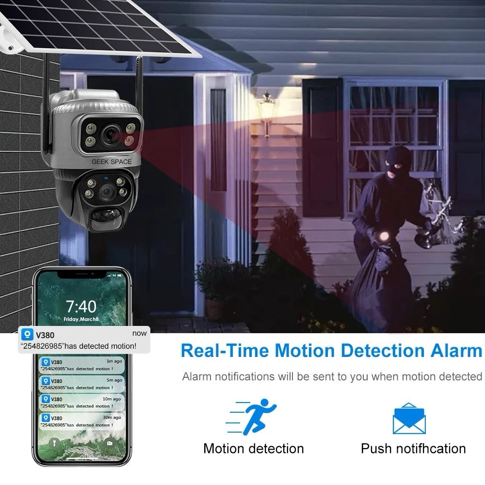 AH - VCS20-4G Solar-Powered Dual-Lens 4G Security Camera