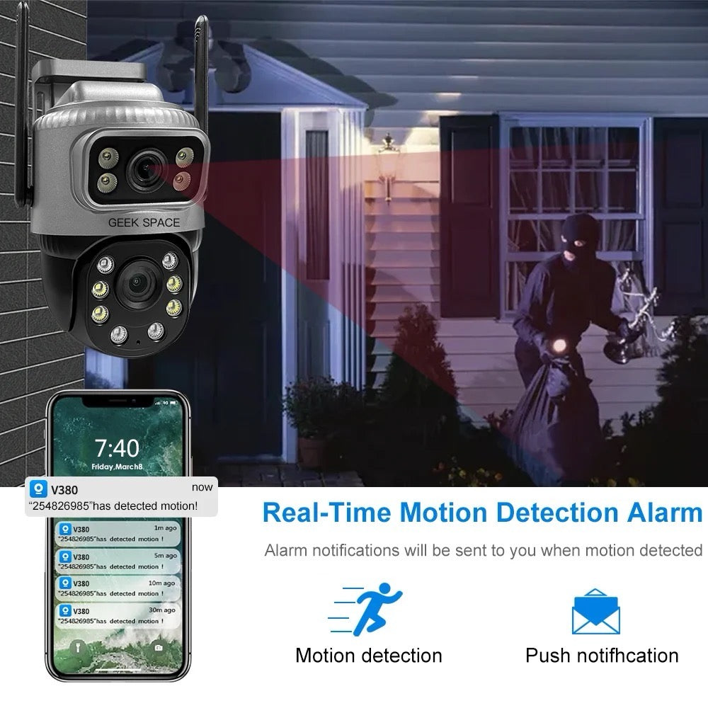 AH - GEEK SPACE VTS02-WIFI Solar Security Camera (V380 App Compatible)