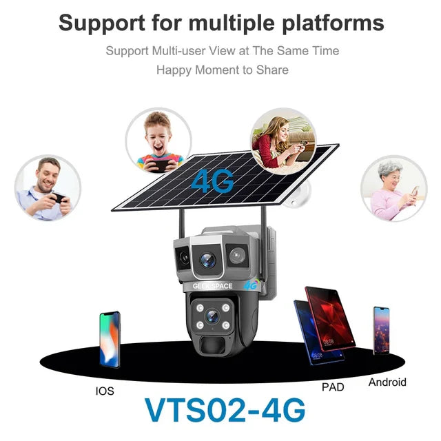 AH - Geek Space VCS02-4G-AOV Solar-Powered 4G Surveillance Camera