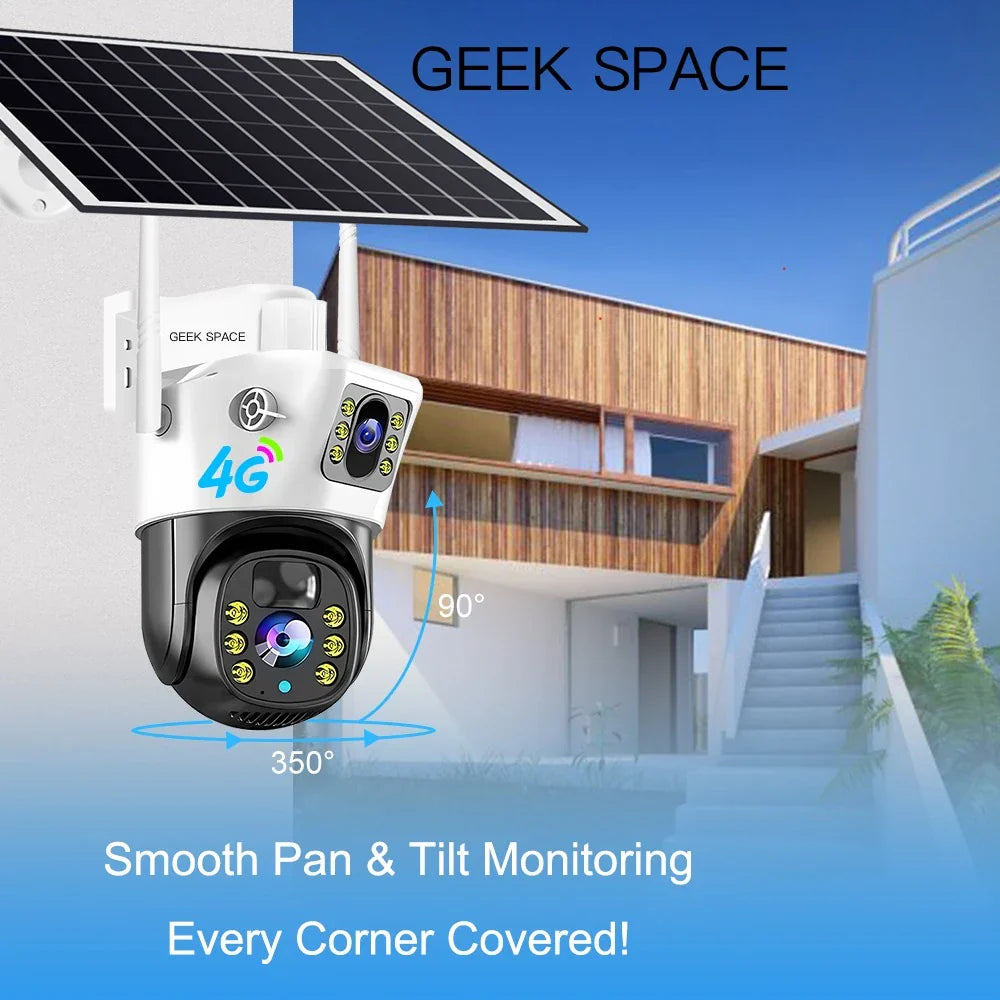 AH - Geek Space VCS09-4G Solar 4G Outdoor Security Camera with IP66 Waterproof Rating