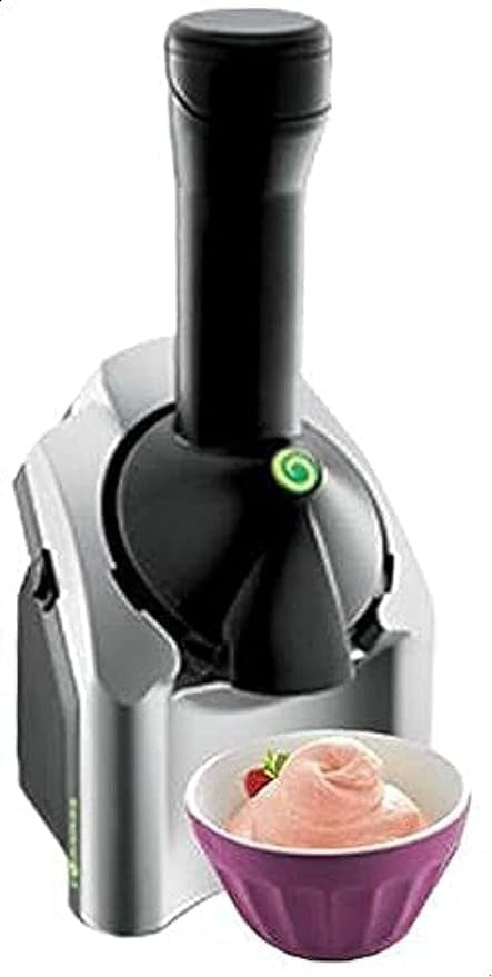 Dessert Frozen Black & Gray Ice Cream Treat Maker – Make Healthy Soft Serve from Frozen Fruit.
