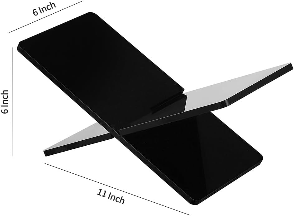 Azonee Acrylic Cookbook/Magazine Stand – 6″×11″×6″ Clear Adjustable Book & Recipe Holder