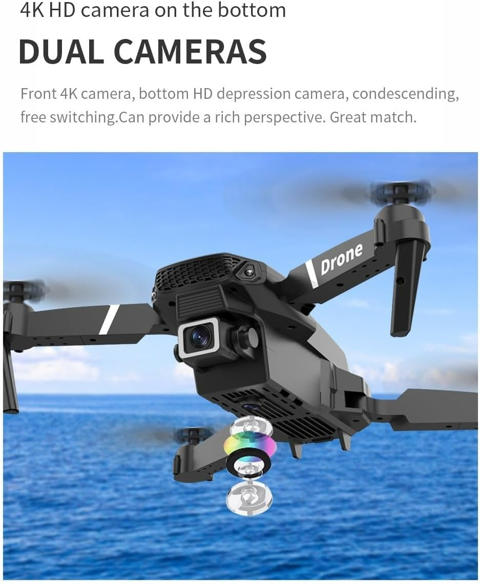 LTLCLZ Mini Drone with 1080P Dual Camera | Foldable RC Quadcopter with WiFi FPV, One-Key Takeoff, Altitude Hold, 360° Flip – Best for Kids & Beginners