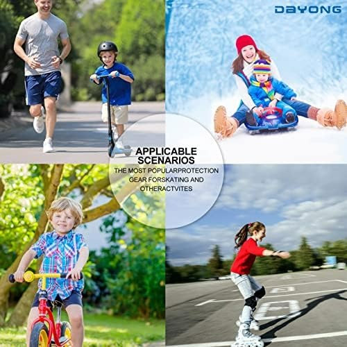 DAYONG Adjustable Skateboard & Bike + Safety Gear Set – Toddler Helmet, Knee, Elbow & Wrist Pads for Ages 2–8