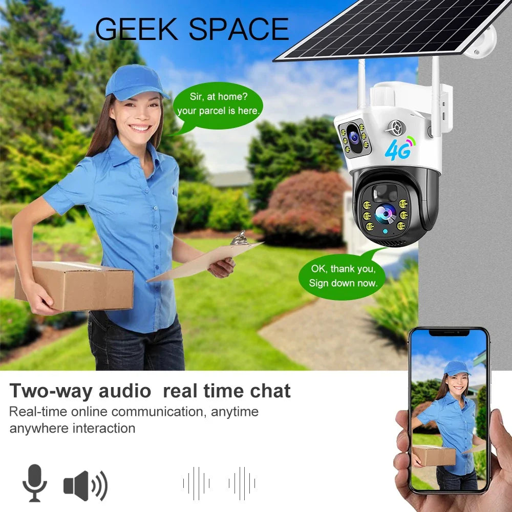 AH - Geek Space VCS09-4G Solar 4G Outdoor Security Camera with IP66 Waterproof Rating