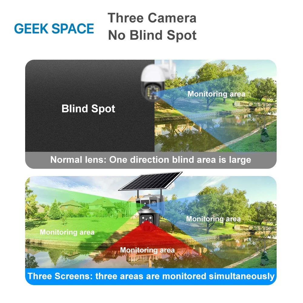 AH - GEEK SPACE VTS02-4G Solar-Powered 4G Outdoor Security Camera