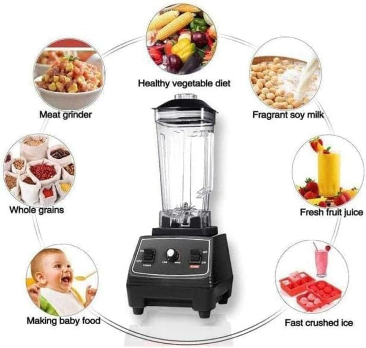 Silver Crust 4500 W Commercial Blender – 2 in 1 Juicer Mixer with 2 Jars & Dishwasher Safe Parts