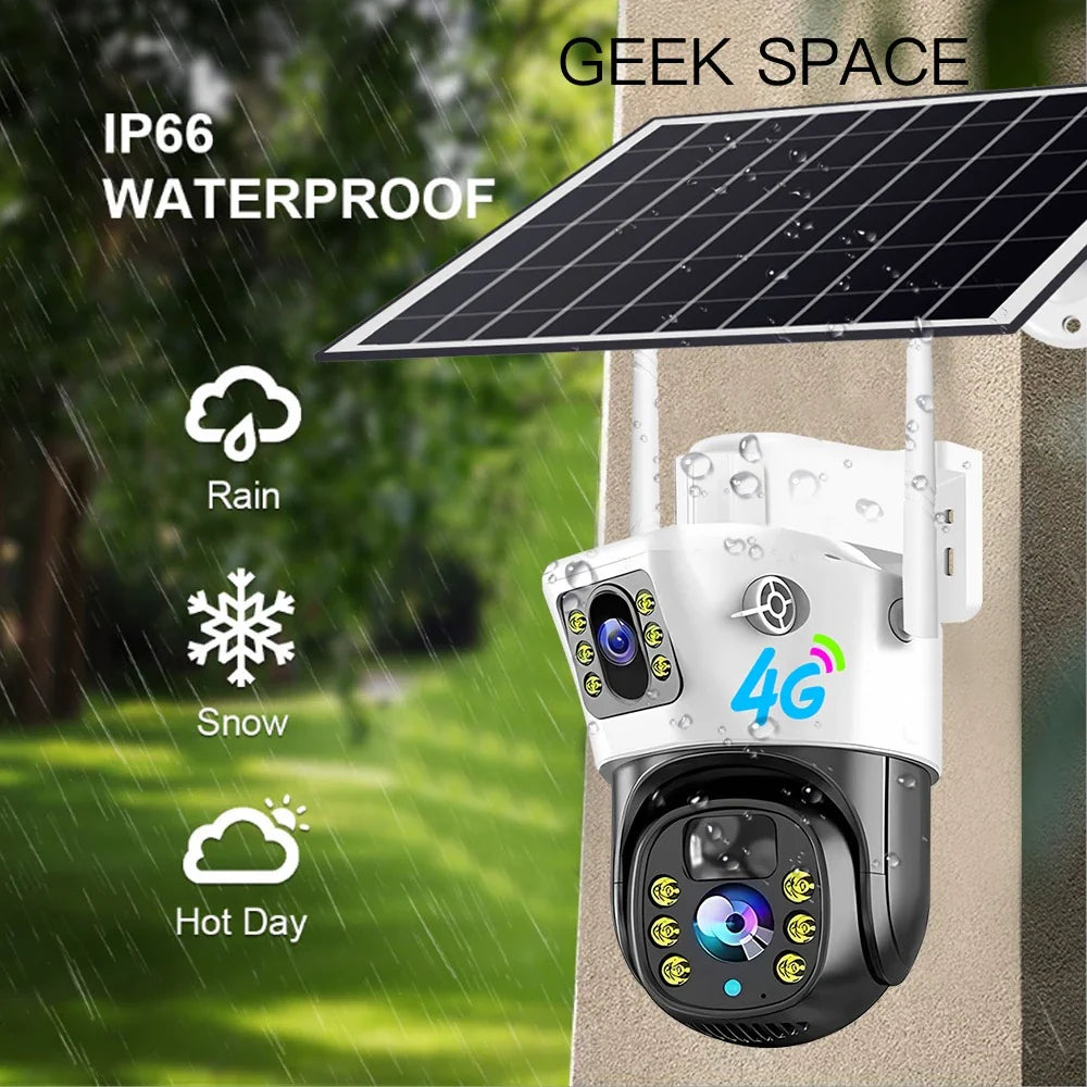 AH - Geek Space VCS09-4G Solar 4G Outdoor Security Camera with IP66 Waterproof Rating