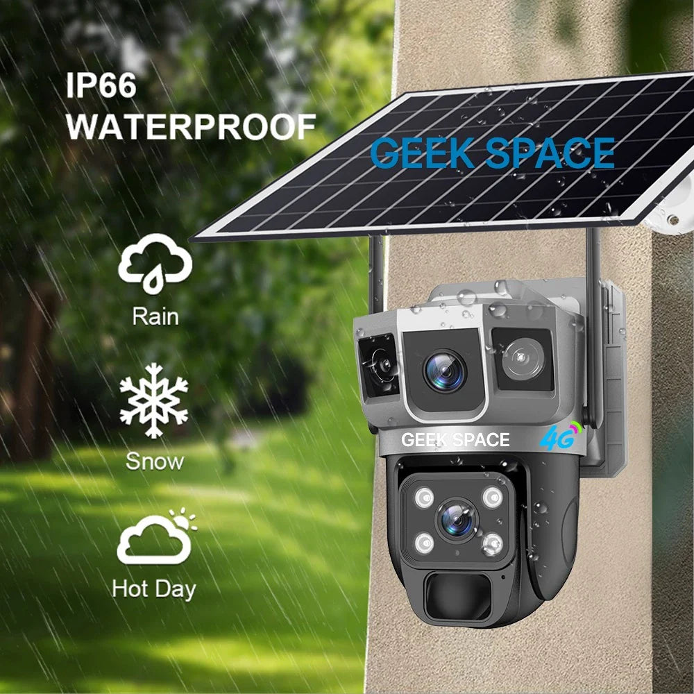 AH - GEEK SPACE VTS02-4G Solar-Powered 4G Outdoor Security Camera