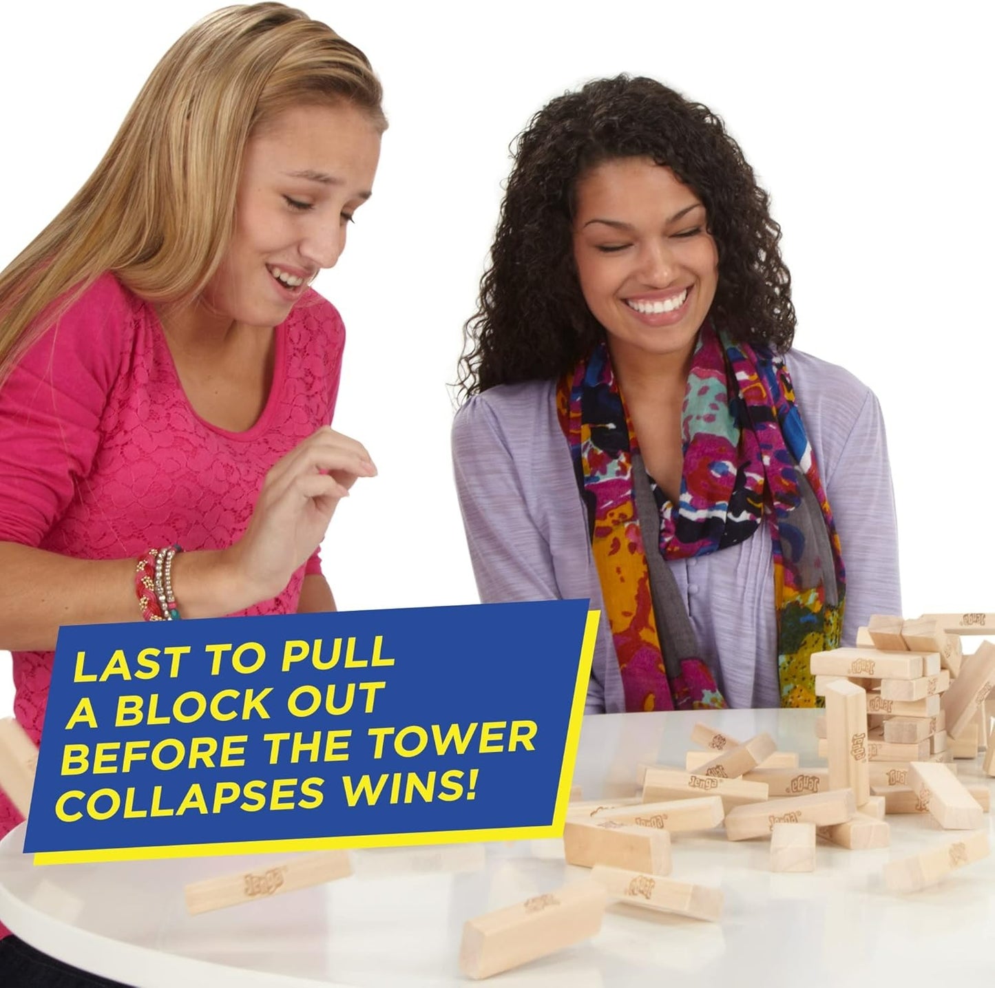 Hasbro Gaming Classic Jenga Game – 54 Hardwood Blocks, Stack & Pull Tower Game for 2+ Players, Ages 6+