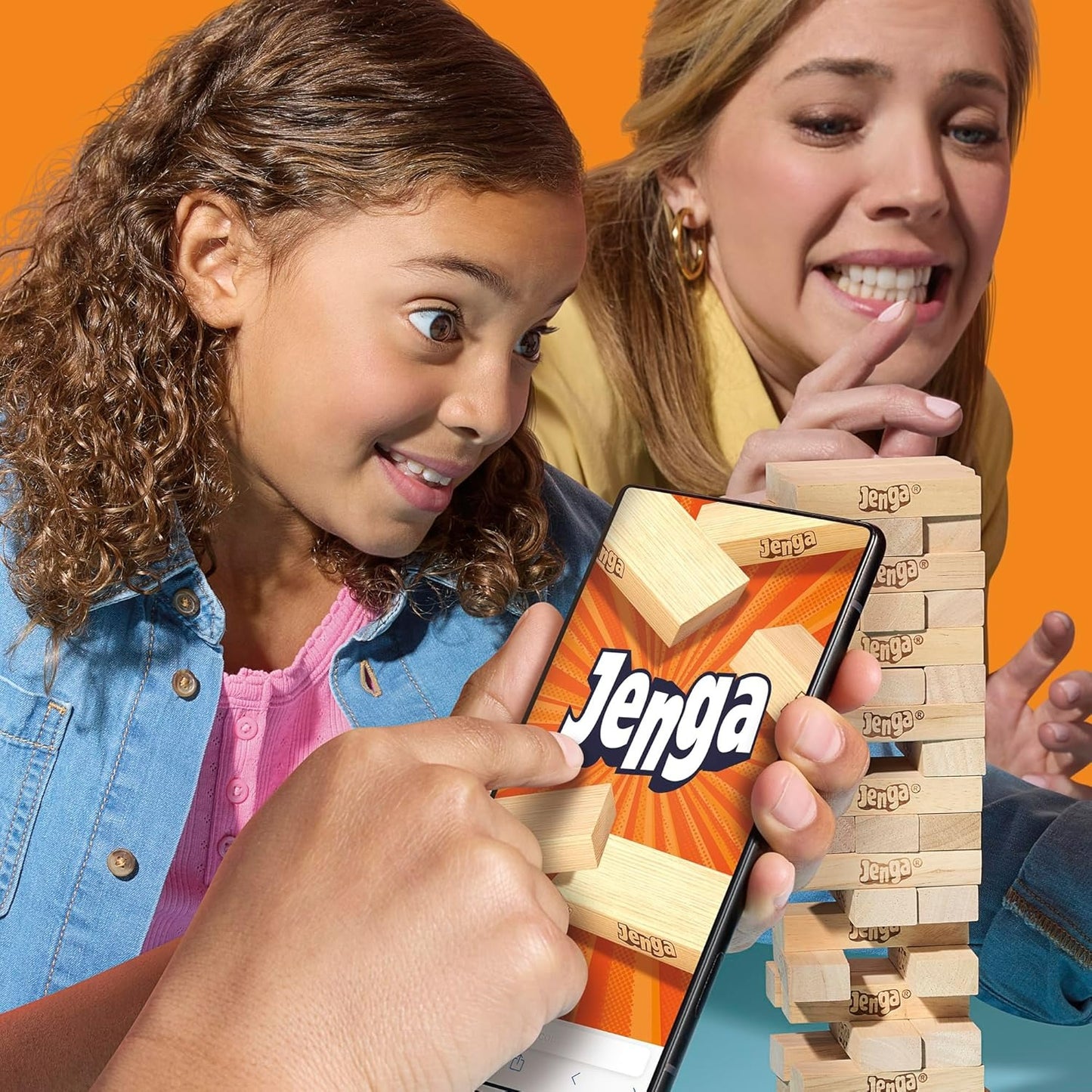 Hasbro Gaming Classic Jenga Game – 54 Hardwood Blocks, Stack & Pull Tower Game for 2+ Players, Ages 6+