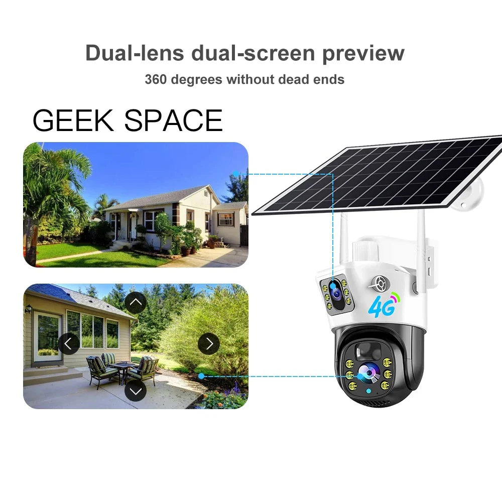 AH - Geek Space VCS09-4G Solar 4G Outdoor Security Camera with IP66 Waterproof Rating