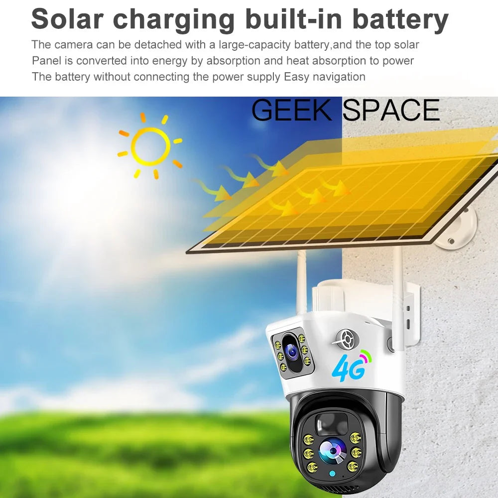 AH - Geek Space VCS09-4G Solar 4G Outdoor Security Camera with IP66 Waterproof Rating