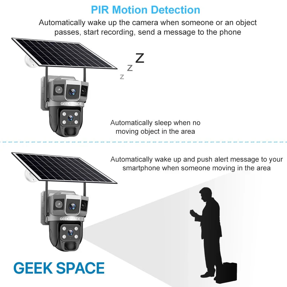 AH - GEEK SPACE Solar Powered WiFi Security Camera (Model: AH-VTS02-WIFI-CAM)