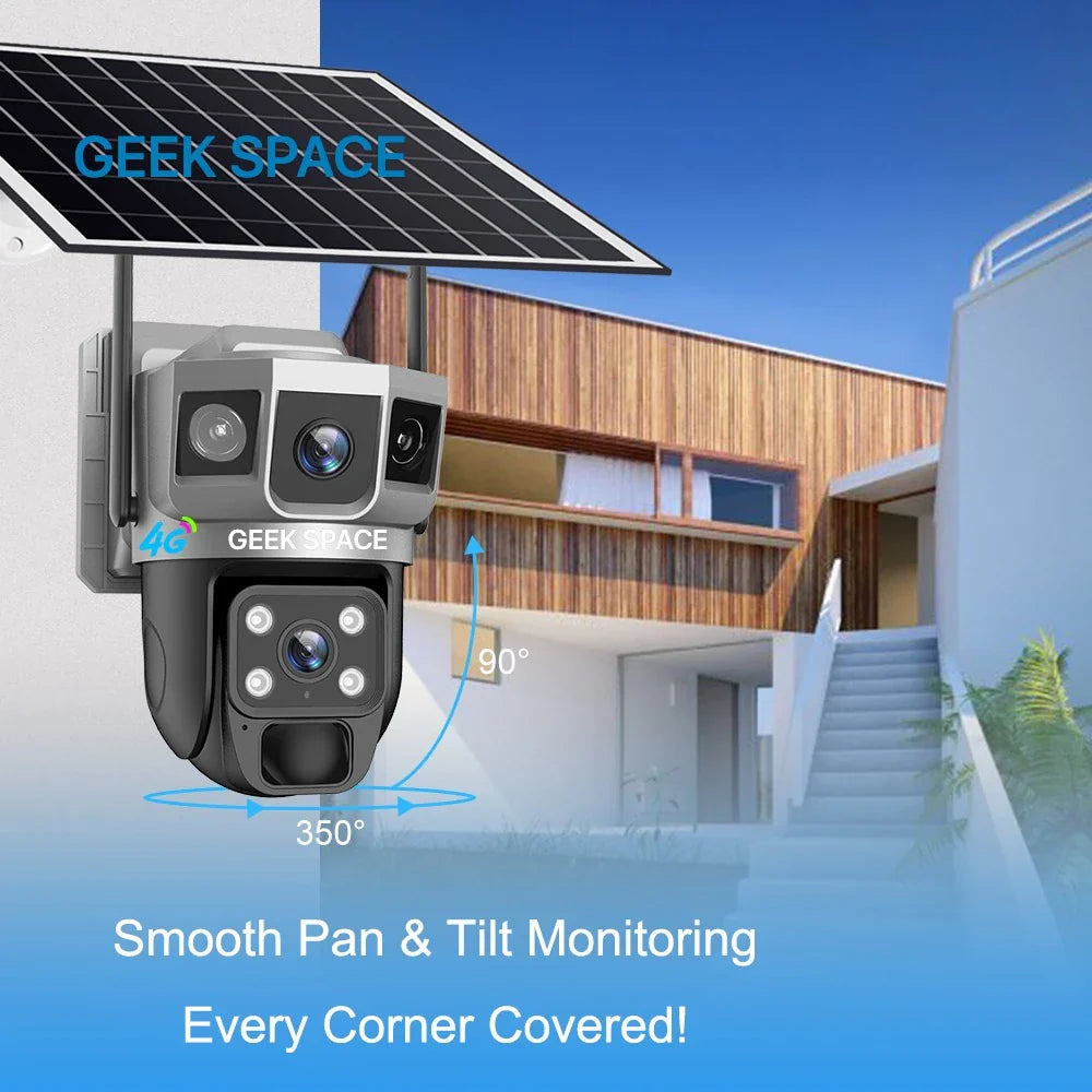 AH - GEEK SPACE VTS02-4G Solar-Powered 4G Outdoor Security Camera