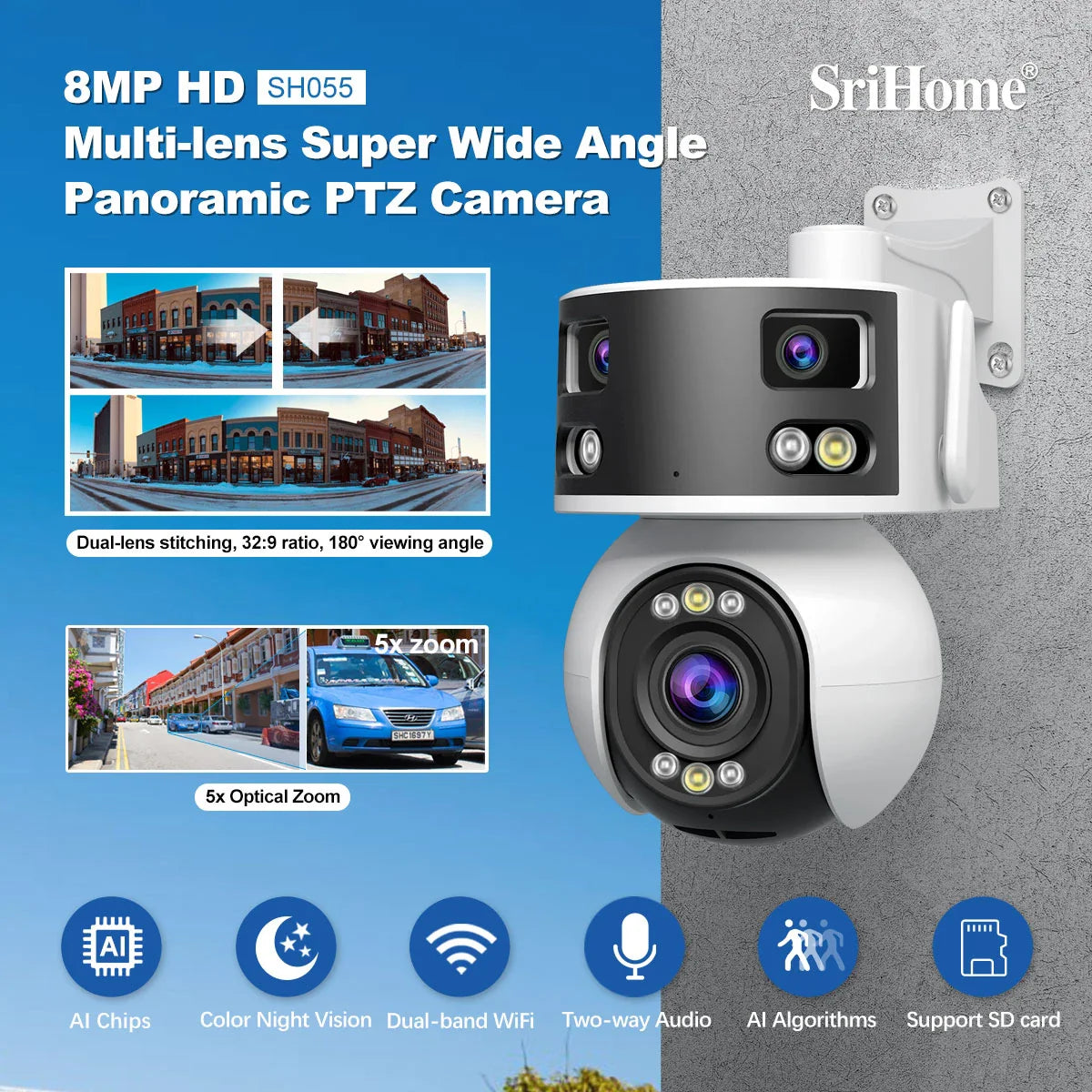 Light Intelligent Processor 8MP AI Integration AH-SHO55-180-5X