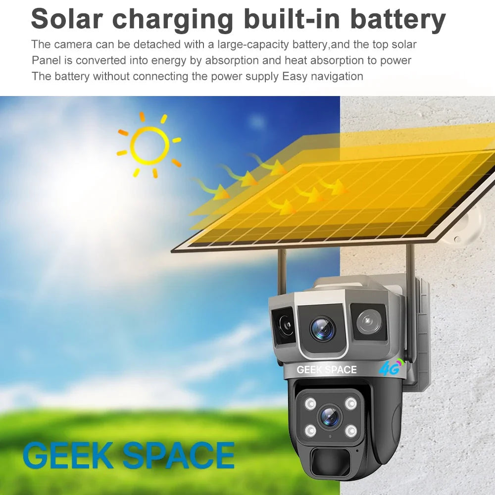 AH - GEEK SPACE VTS02-4G Solar-Powered 4G Outdoor Security Camera