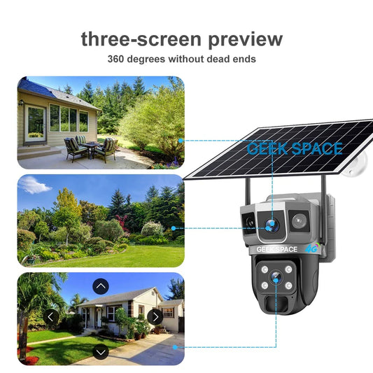 AH - GEEK SPACE VTS02-4G Solar-Powered 4G Outdoor Security Camera