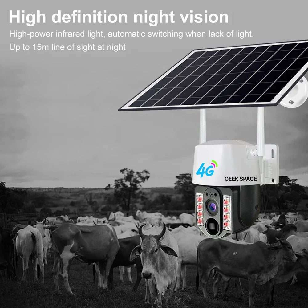 AH - Geek Space VC3-4G Solar-Powered 4G Surveillance 2MP Camera with Night Vision