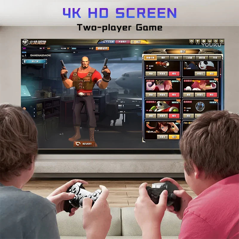 AH Gaming Projector – 2-in-1 Android 11 Smart Projector with Built-in Games and Wireless Controllers