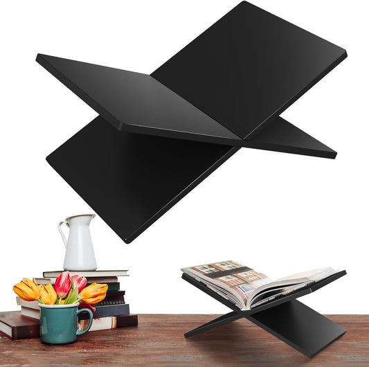Azonee Acrylic Cookbook/Magazine Stand – 6″×11″×6″ Clear Adjustable Book & Recipe Holder