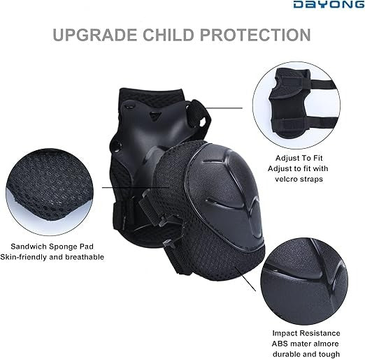 DAYONG Adjustable Skateboard & Bike + Safety Gear Set – Toddler Helmet, Knee, Elbow & Wrist Pads for Ages 2–8