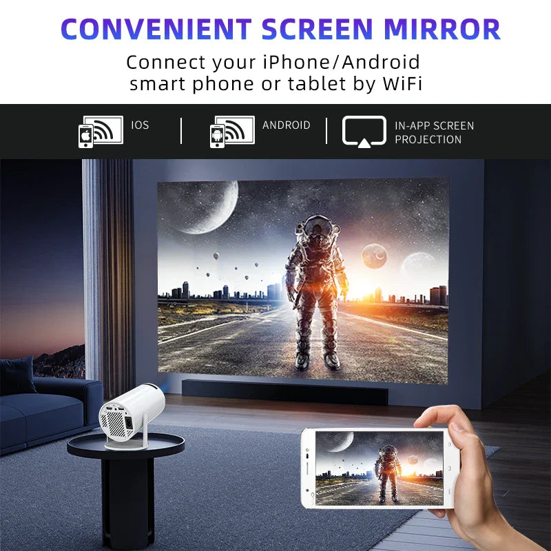 AH Gaming Projector – 2-in-1 Android 11 Smart Projector with Built-in Games and Wireless Controllers