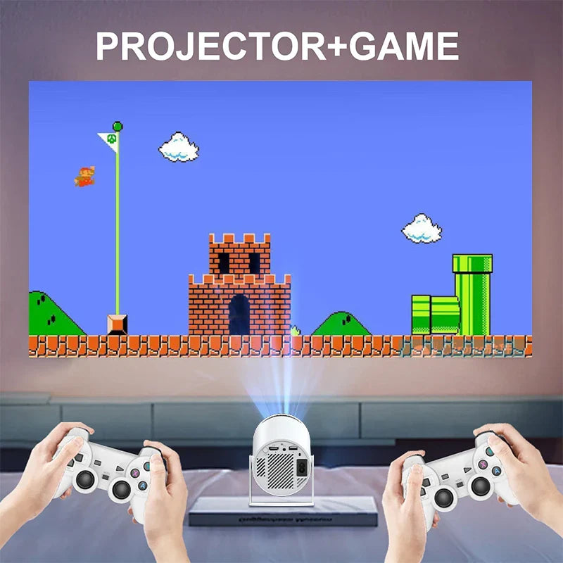 AH Gaming Projector – 2-in-1 Android 11 Smart Projector with Built-in Games and Wireless Controllers